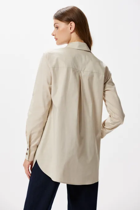 Koszula z kieszeniami beż