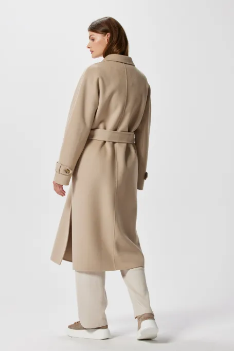 Płaszcz z jedwabiem doubleface beż