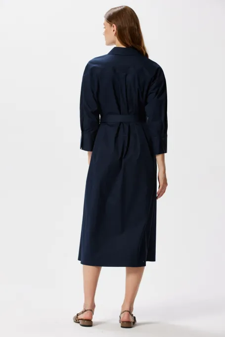 Granatowa szmizjerka z paskiem