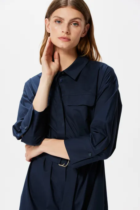 Granatowa szmizjerka z paskiem