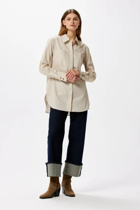 Koszula z kieszeniami beż