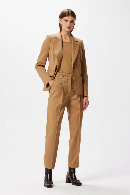 Body z wełny merynosowej camelowy