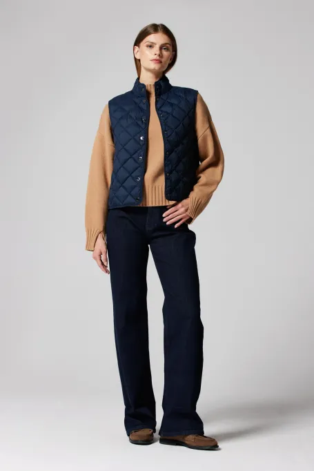 Granatowa pikowana kamizelka