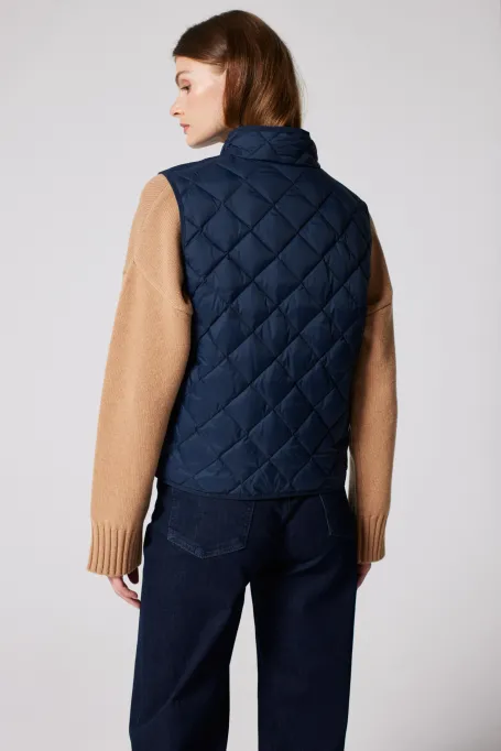 Granatowa pikowana kamizelka