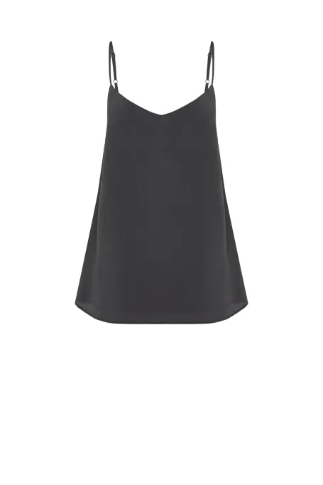 Szary jedwabny top Mari