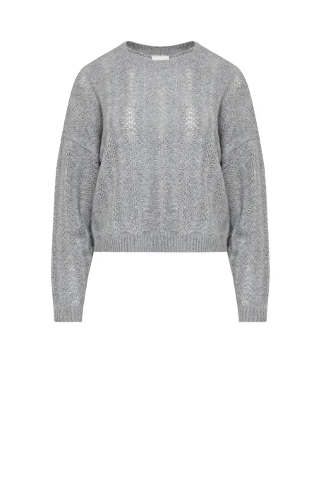 Szary wełniany sweter z kaszmirem  Szary wełniany sweter z kaszmirem