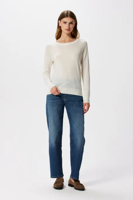 Biała bluzka z wełny merynosowej