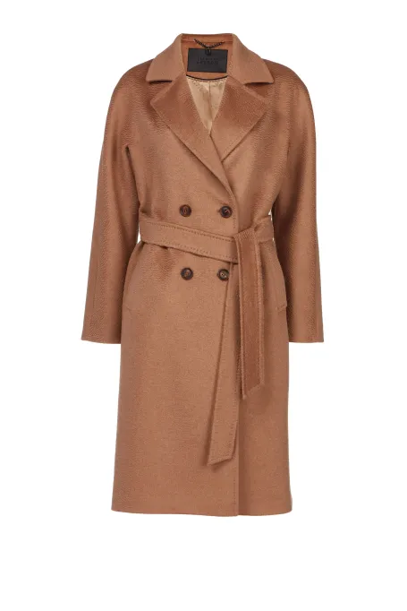 Wełniany płaszcz z paskiem 100% wełna wielbłądzia camelowy Wełniany płaszcz z paskiem 100% wełna wielbłądzia camelowy