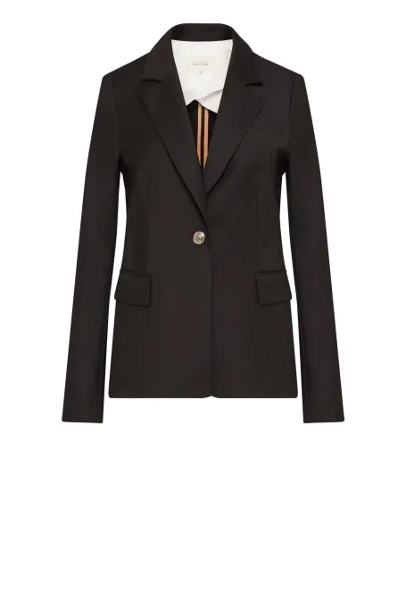 Czarny żakiet z wełną do garnituru