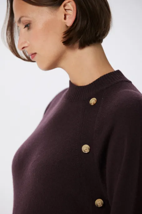 Brązowa wełniana sukienka z kaszmirem