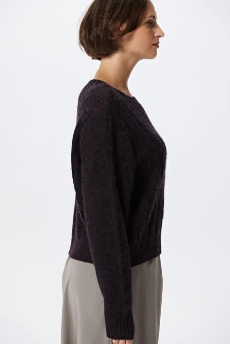 Brązowy sweter z wełną alpaki