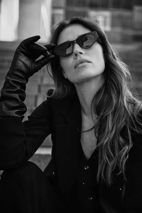 Czarne długie rękawiczki damskie - Patrizia Aryton