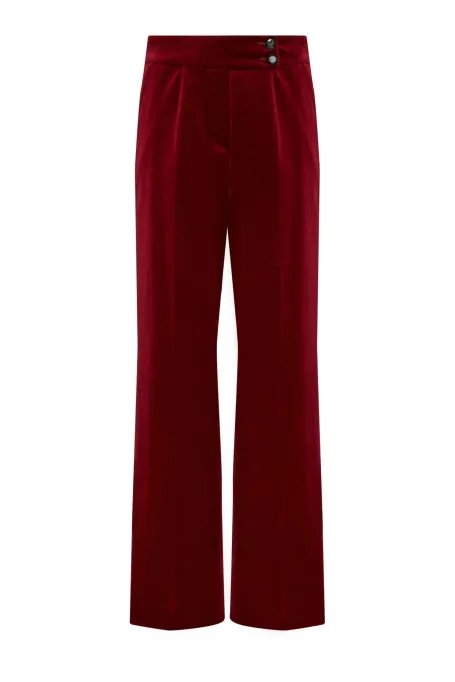 Aksamitne spodnie do garnituru czerwony