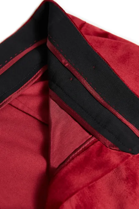 Aksamitne spodnie do garnituru czerwony