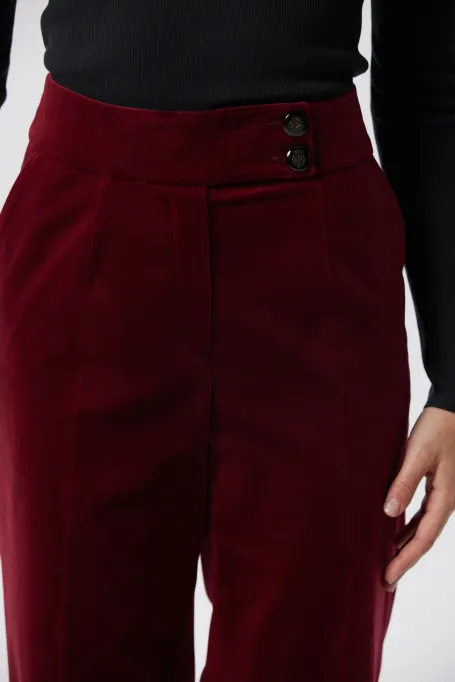 Aksamitne spodnie do garnituru czerwony