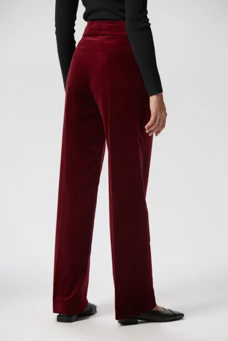 Aksamitne spodnie do garnituru czerwony