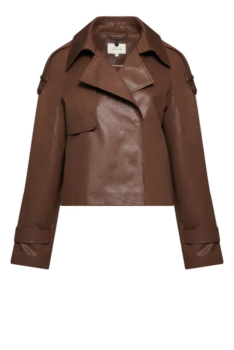 Brązowa kurtka z pagonami