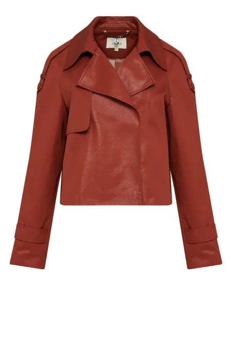 Krótka bawełniana kurtka z pagonami pomarańczowy