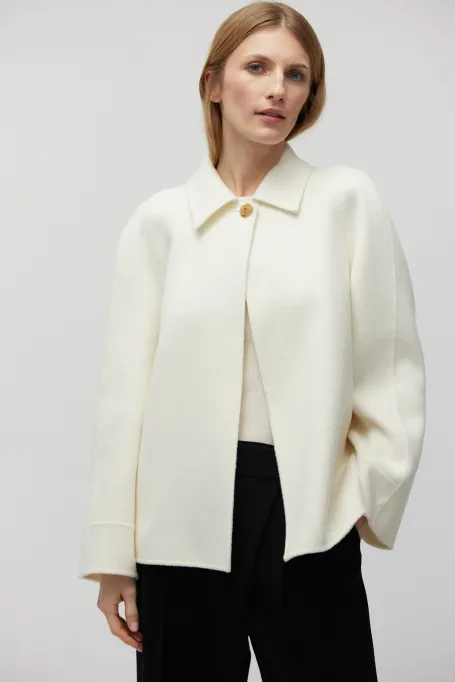 Biała kurtka z jedwabiem doubleface