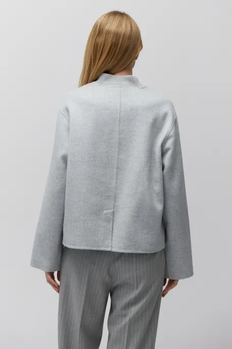 Szara kurtka z jedwabiem doubleface