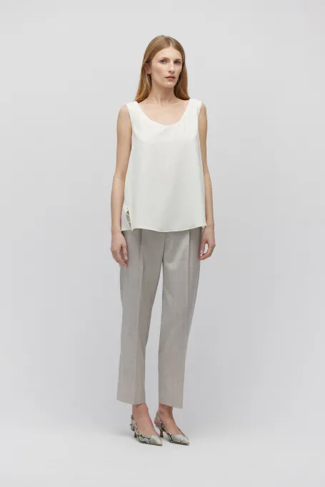 Biała bluzka z jedwabiu