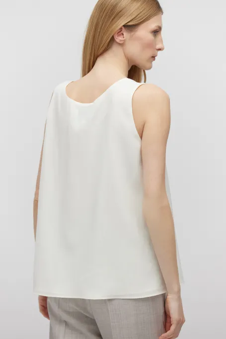 Biała bluzka z jedwabiu