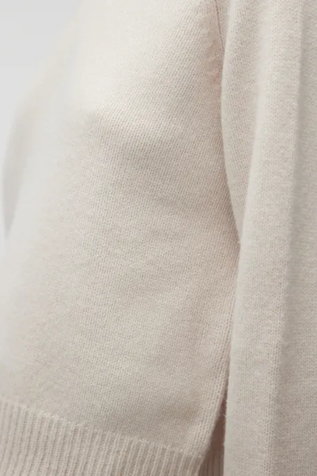 Bluzka z wełną yaka beż