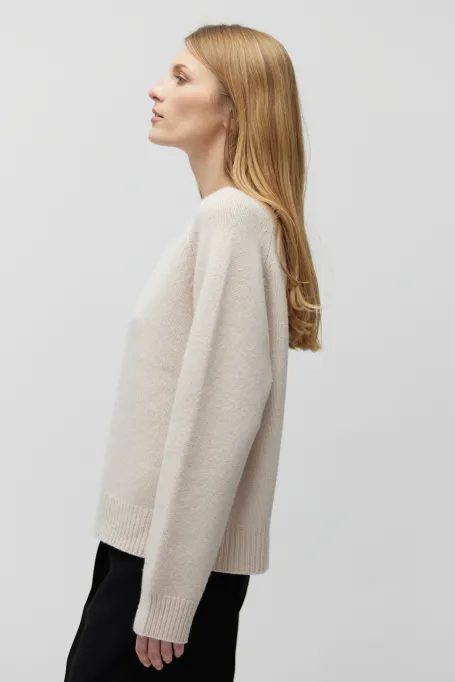 Bluzka z wełną yaka beż