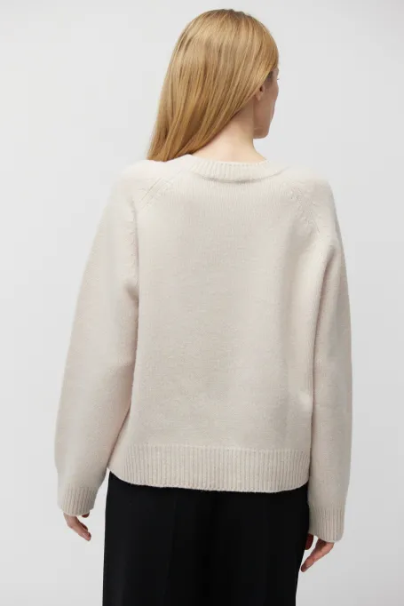 Bluzka z wełną yaka beż