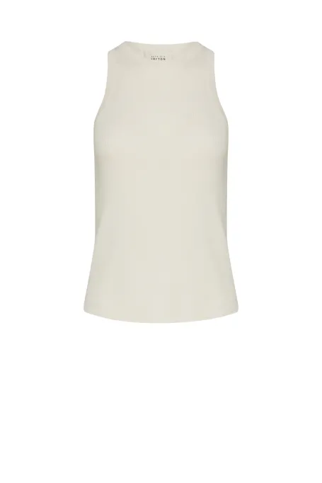 Bluzka halter z jedwabiem biały