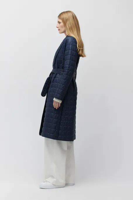 Granatowa kurtka pikowana z wypełnieniem z wełny wielbładziej damska - Patrizia Aryton Granatowa kurtka pikowana z wypełnieniem z wełny wielbładziej damska - Patrizia Aryton