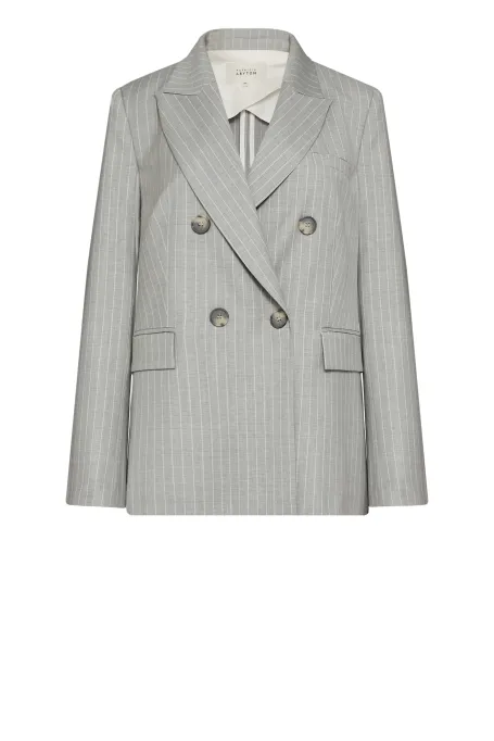 Szary wełniany żakiet w tenis