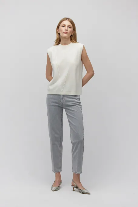 Szare jeansy mom fit
