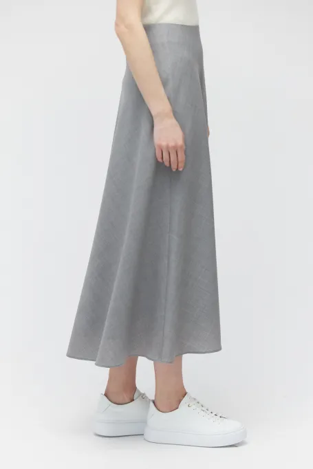 Szara wełniana spódnica midi Vivian