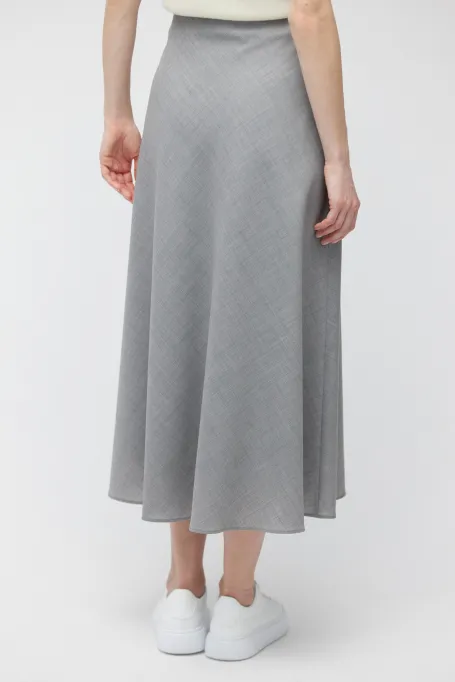 Szara wełniana spódnica midi Vivian