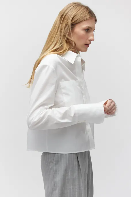 Biała bawełniana bluzka koszulowa