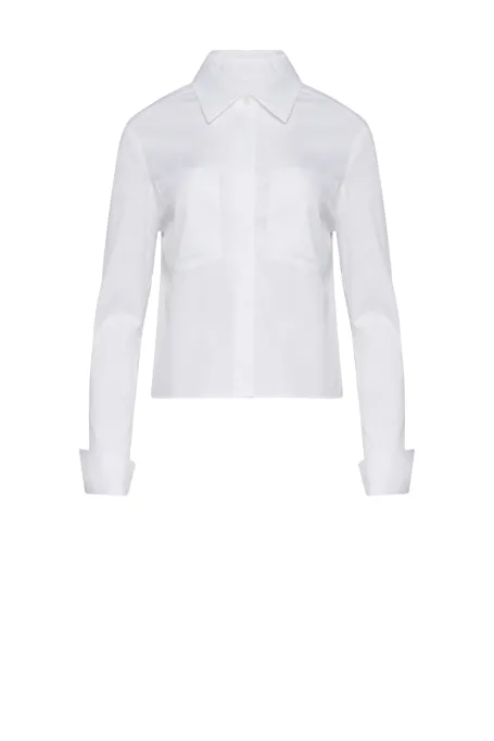 Biała bawełniana bluzka koszulowa