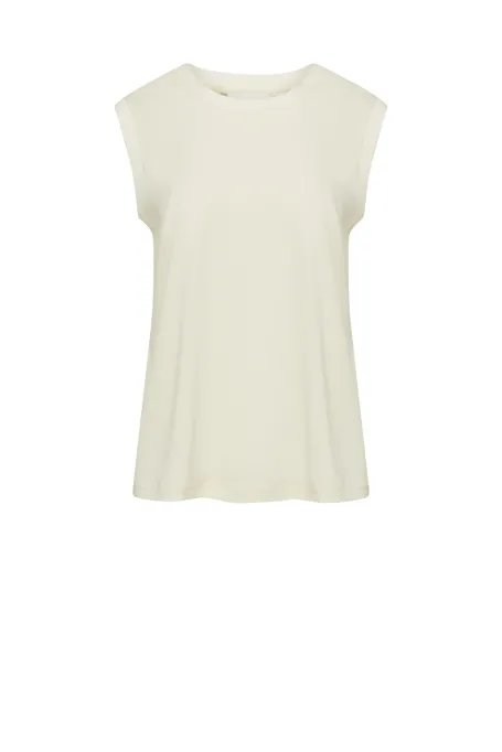 Bluzka na szerokich ramiączkach z jedwabiu żółty