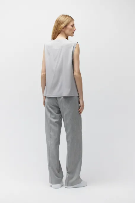 Szara bluzka z jedwabiu