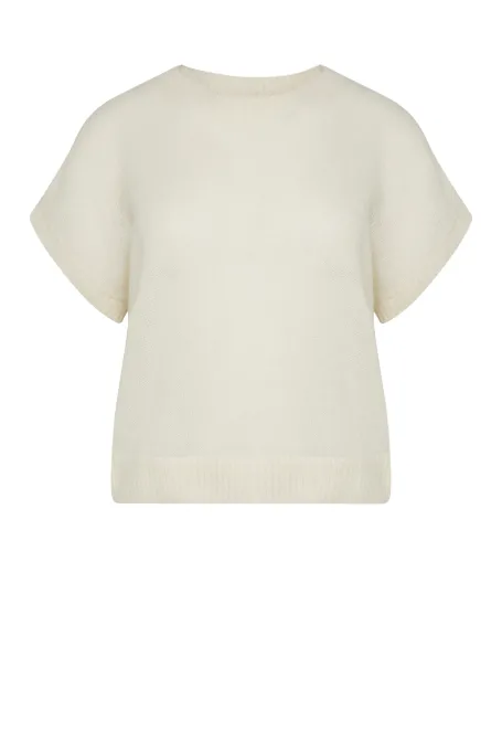 Śmietankowa bluzka z domieszką wełny alpaki