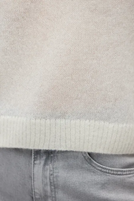 Śmietankowa bluzka z domieszką wełny alpaki