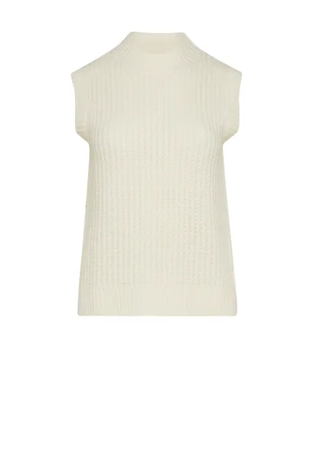 Bluzka bez rękawów z wełny merynosowej żółty