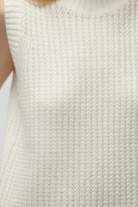 Bluzka bez rękawów z wełny merynosowej żółty