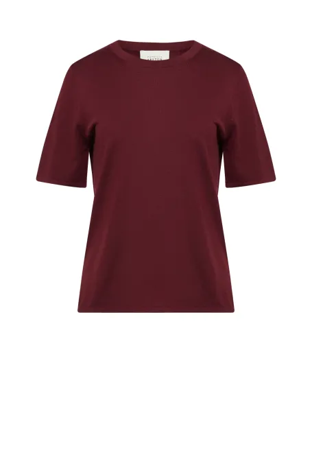 Bluzka z krótkim rękawem z wełny merynosowej czerwony