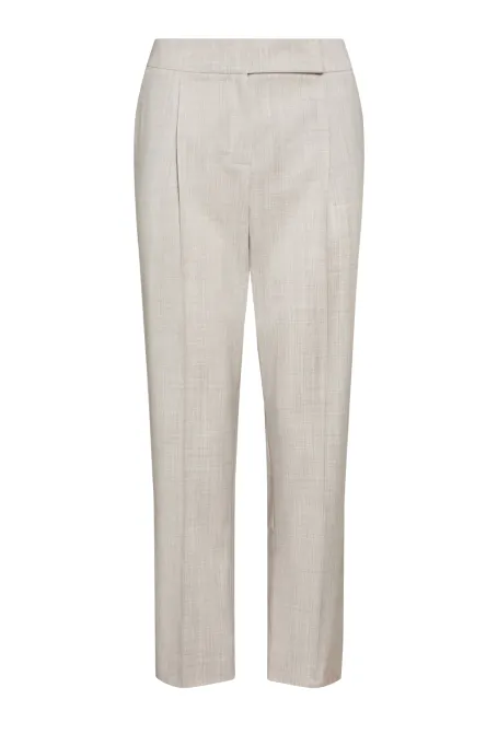 Wełniane spodnie do garnituru beż