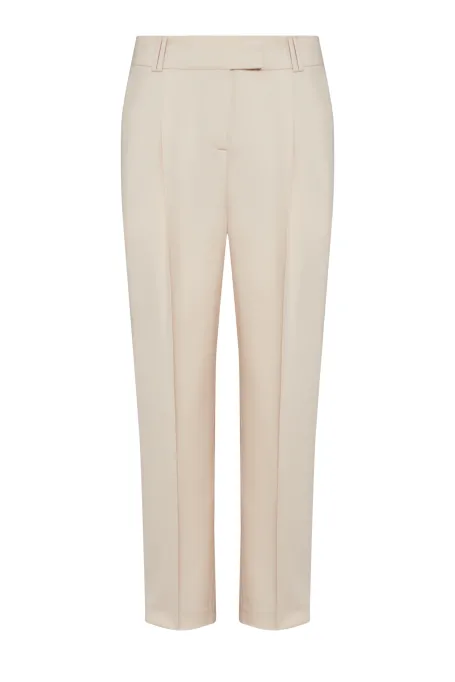 Wełniane spodnie do garnituru beż