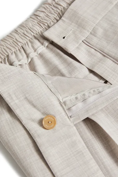 Wełniane spodnie do garnituru beż