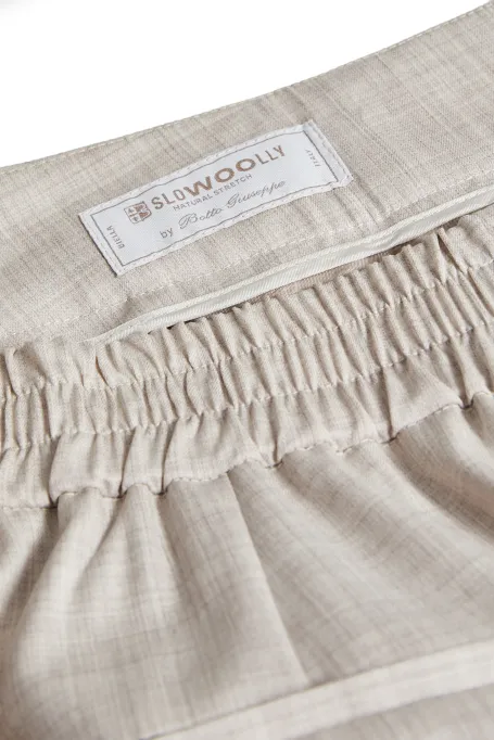 Wełniane spodnie do garnituru beż