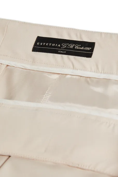 Wełniane spodnie do garnituru beż