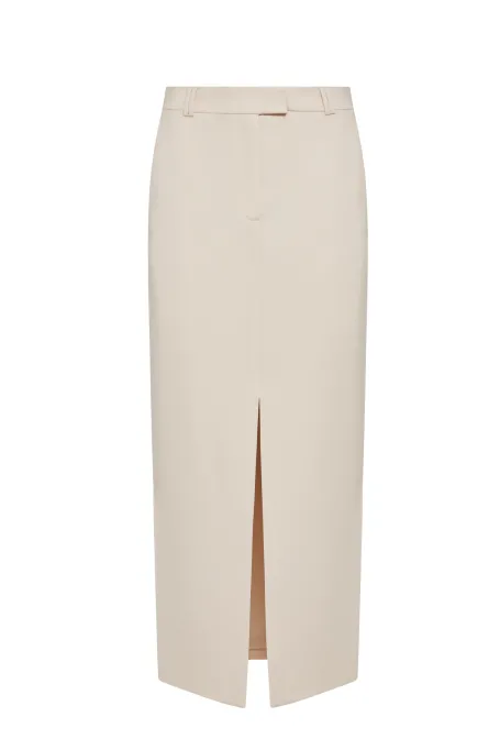 Wełniana spódnica w kolorze nude